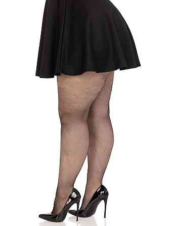 Колготки Leg Avenue Spandex micro net tights, 1X/2X, чорні, у дрібну сітку, середня посадка Sex Aura Київ