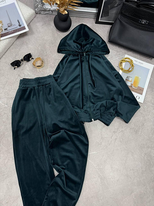 Женский повседневный велюровый костюм двойка: кофта и штаны Бутылка, 42/44 Одесса - изображение 6