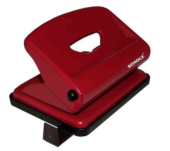 Діркопробивач металевий 16 арк. "Scholz" з лінійкою 8 см. червоний, 4317-01SCH, шт Київ