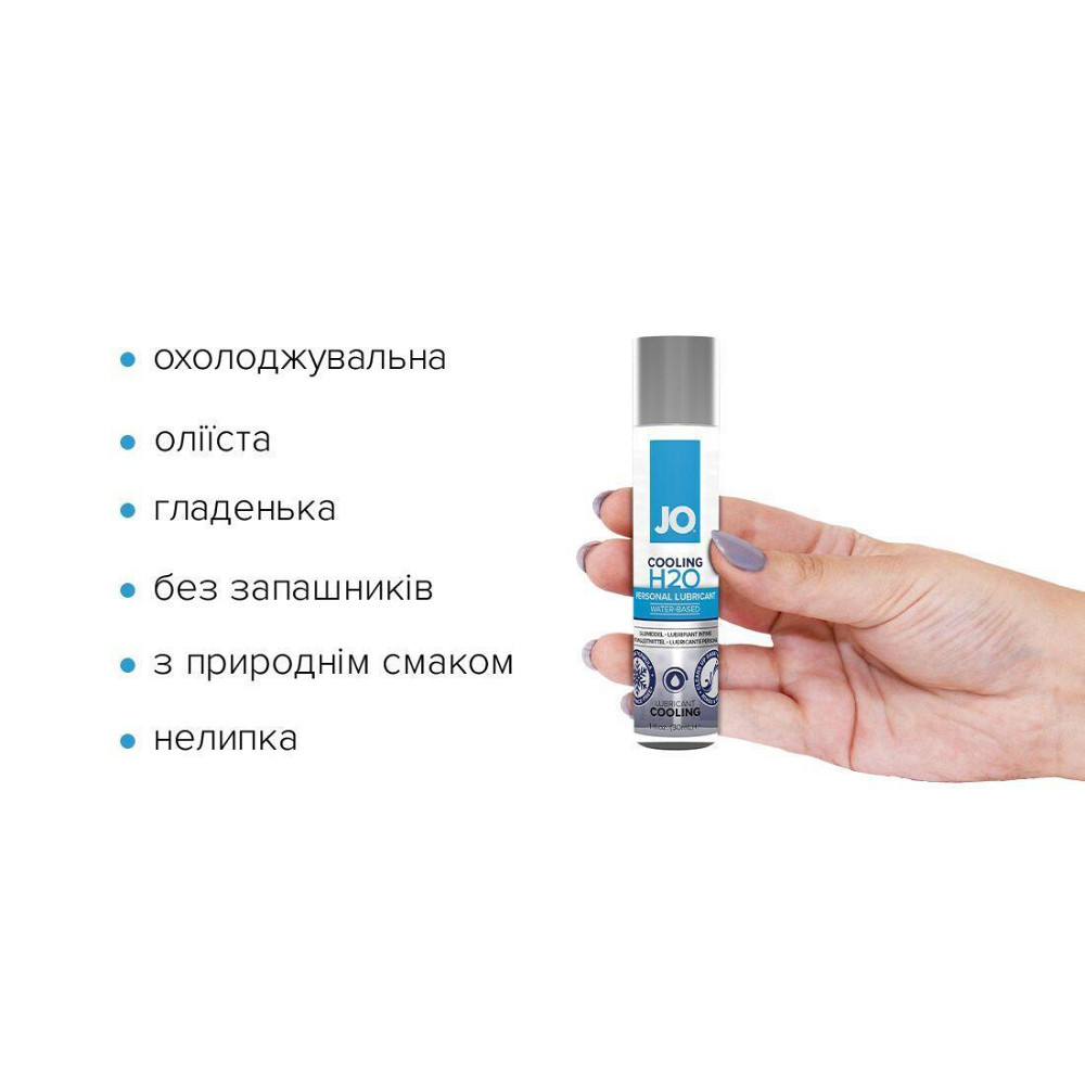 Охлаждающая смазка на водной основе JO H2O COOLING (30 мл) с ментолом, растительный глицерин Sex Aura Киев - изображение 2
