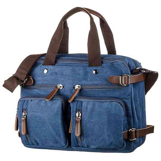 Сумка-трансоформер текстильна Синя (Vintage) Київ