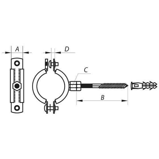 Хомут трубний оцинкований Koer KCB.10.G 4" (110-118) сірий (KR2792) Київ
