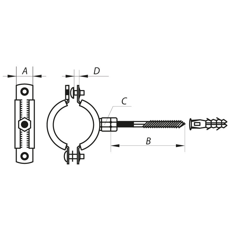 Хомут трубний оцинкований Koer KCB.10.G 4" (110-118) сірий (KR2792) Київ - фото 2