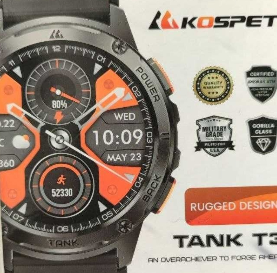 Наручний смарт-годинник Kospet TANK T3 Black. Київ - фото 4