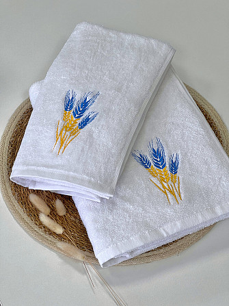 Махровий рушник Ideal Textile з патріотичною вишивкою, 50*90 см, 100% бавовна, Узбекистан Чернівці - фото 3