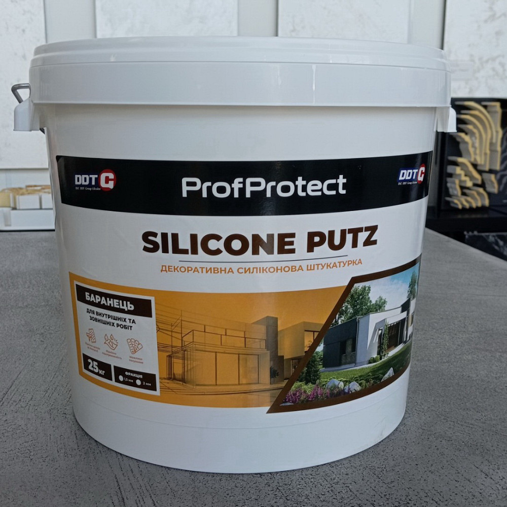 Штукатурка декоративна силіконова "баранець"  DDT ProfProtect Silicone putz (зерно 1,5 мм) 25 кг Киев - изображение 1
