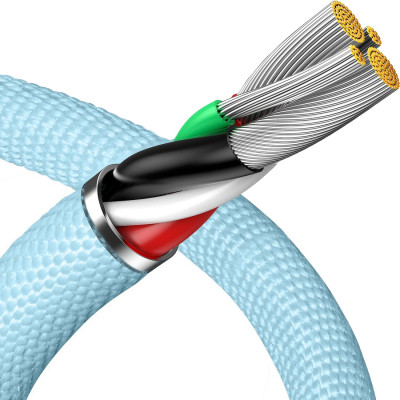 Дата кабель USB 2.0 AM to Lightning 2.0m 2.4A sky blue Baseus (CAJY001203) Вінниця - фото 3