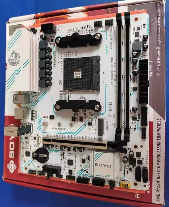 Новая материнская плата SOYO B450M D4 PRO 1-5 поколения Ryzen ГАРАНТИЯ. Киев - изображение 1