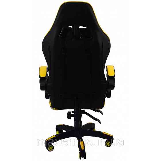 Кресло геймерское раскладное B 810 геймерский стул компьютерный с 2 подушками желтый Мостиска
