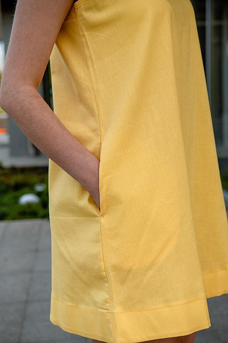 Сарафан жіночий, літній, лимонний, льон, топ Крохатушка одяг Київ - фото 3
