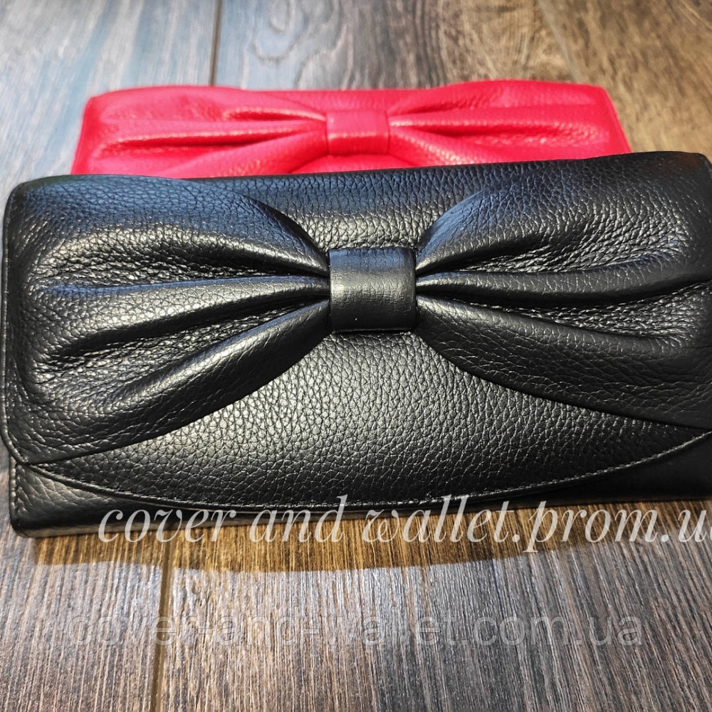 Стильний жіночий гаманець із великим бантом із натуральної шкіри Salfeite Київ - фото 8