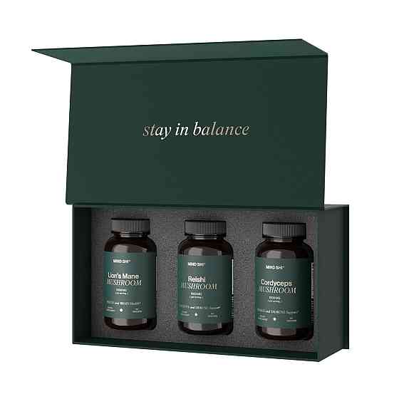Греби рейши, эжовик гребенчатый, кордицепс MIND SHI Mushroom Premium Box Киев