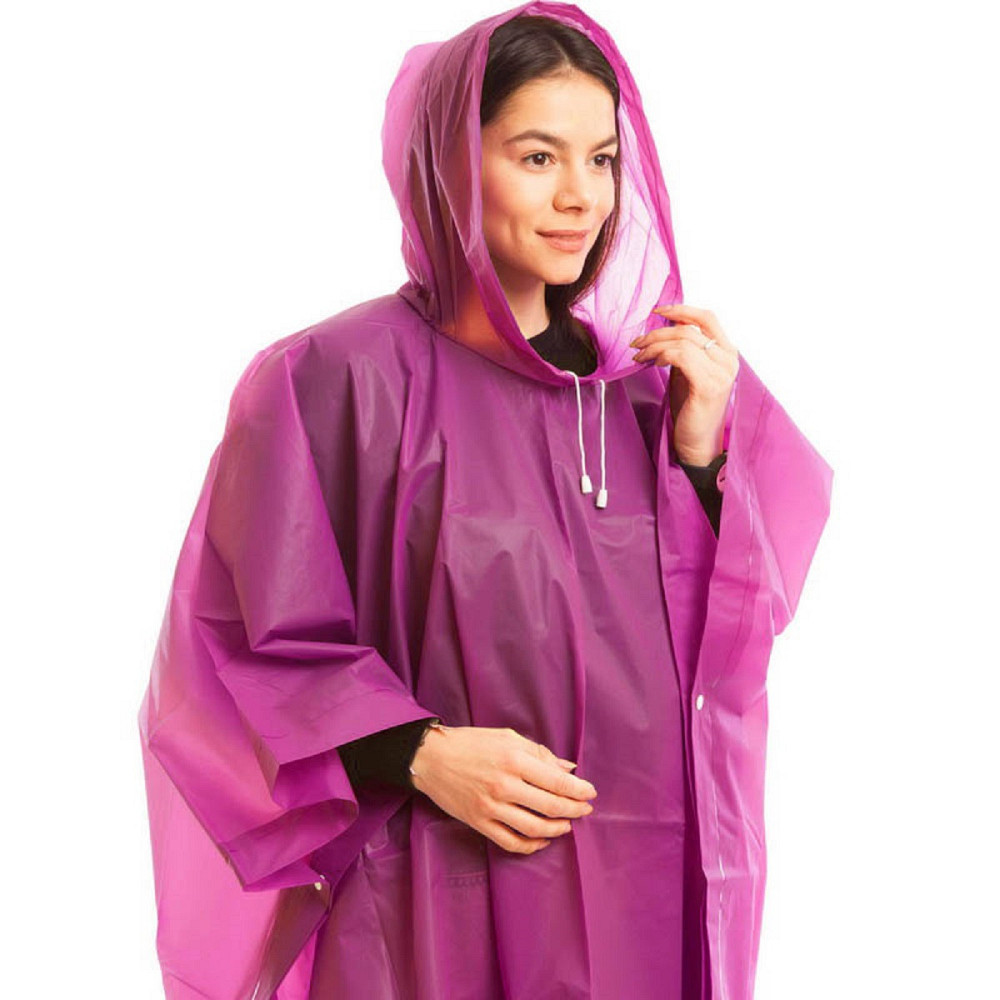 Плащ-дождевик пончо EVA на кнопках розовый Киев - изображение 4