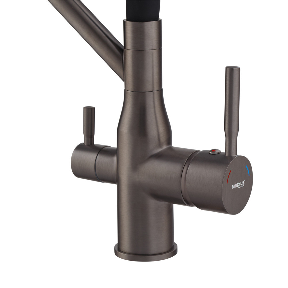 Кухонный смеситель MixxusPremium Gravity 021 графитовый с черным отражающим покрытием (MI6979) Харьков - изображение 8