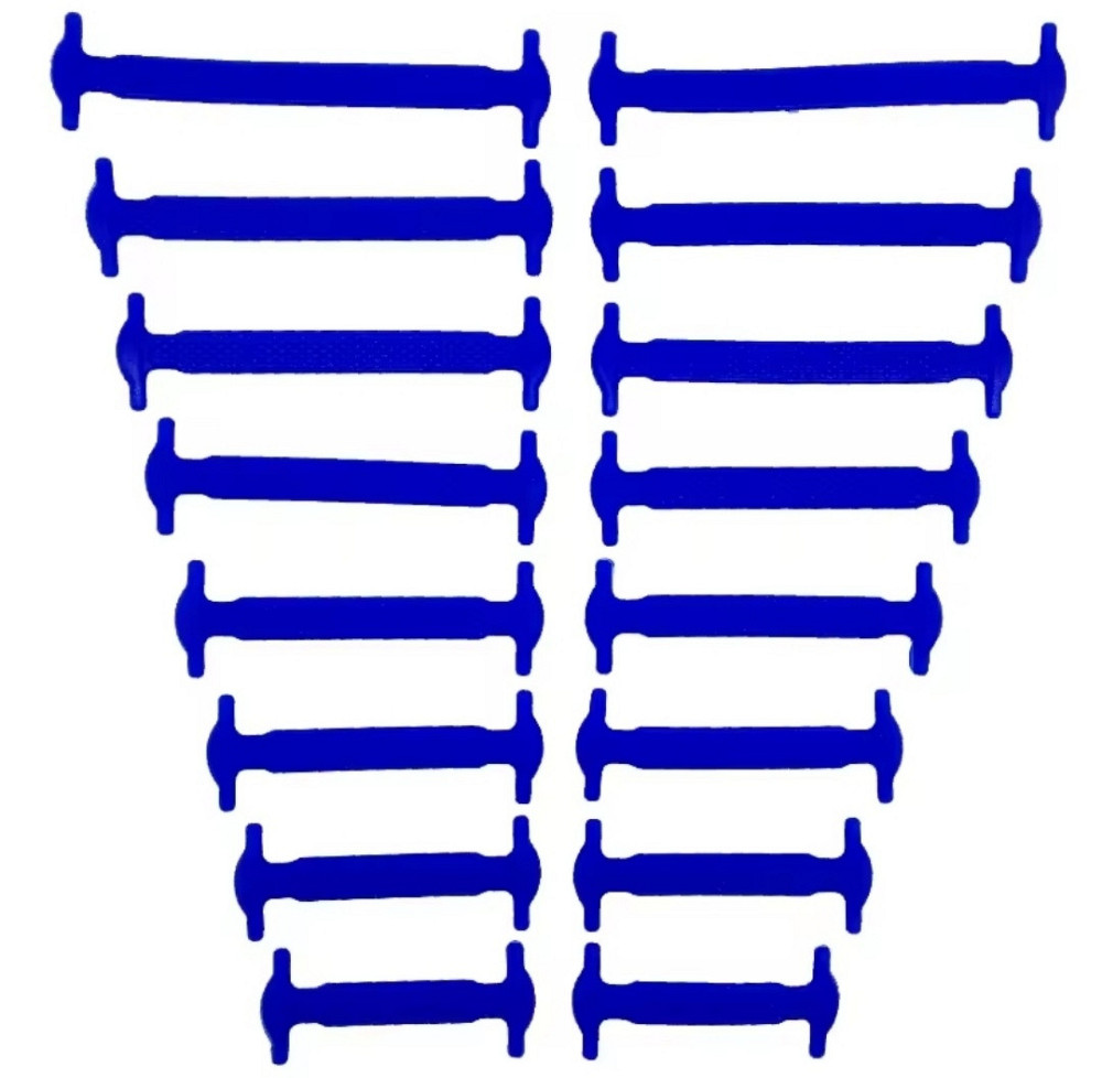 Шнурки силиконовые ленивые 16 шт Синий Смела - изображение 1