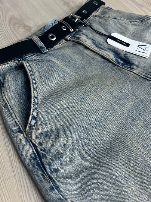 Шорти жіночі джинсові LIUZIN 1358 SKATER бермуди подовжені з ременем блакитні, блакитний, 28, 28, 80 см, 108 см Київ - фото 13
