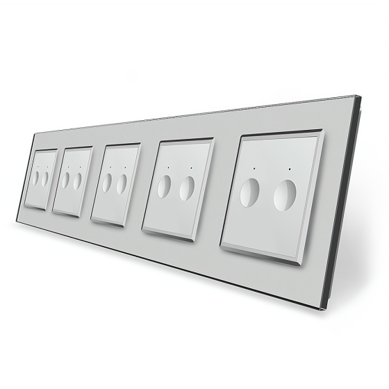 LIVOLO Сенсорний вимикач Sense 10 сенсорів (2-2-2-2-2) Livolo сірий скло (VL-C7FC2/FC2/FC2/FC2/ Коломия