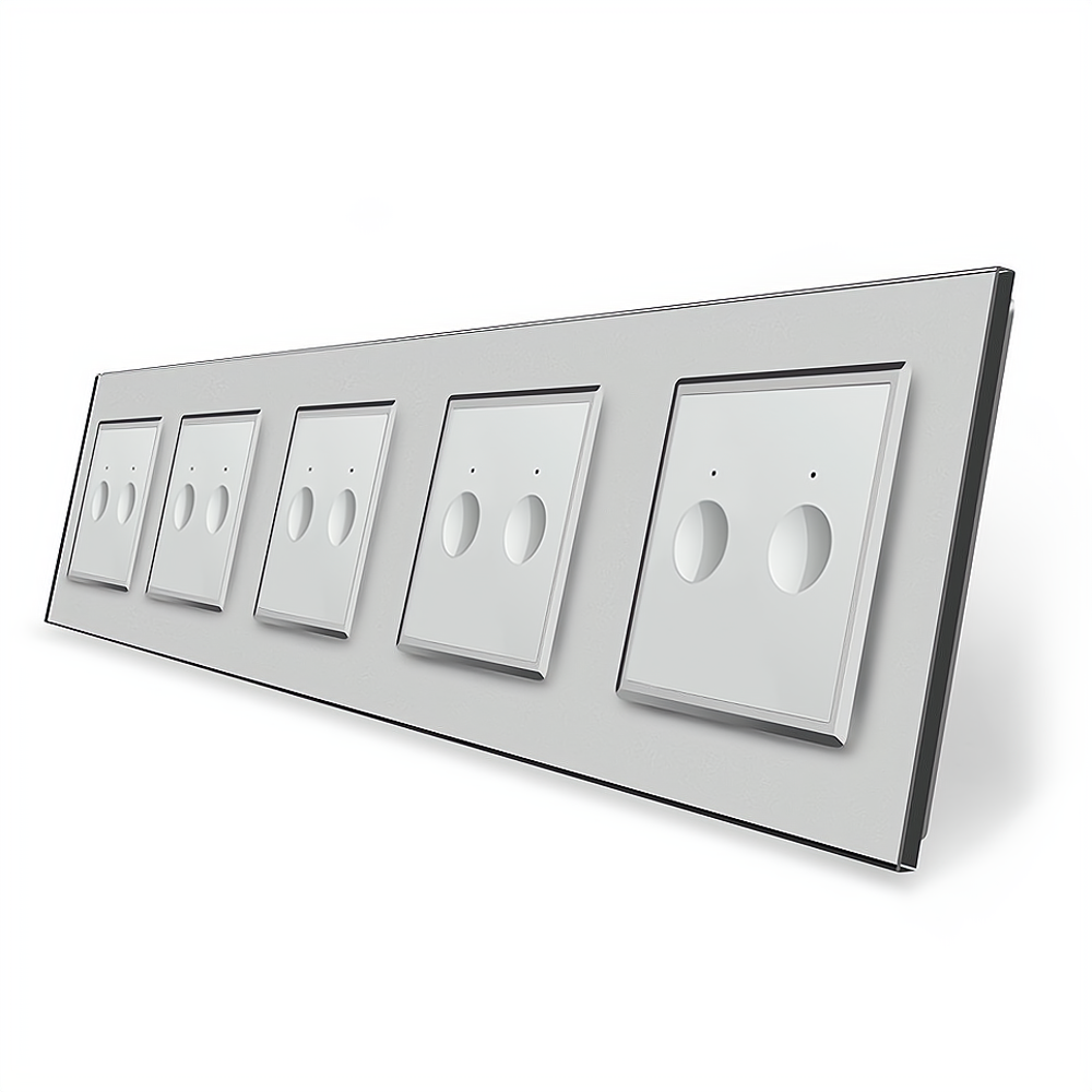 LIVOLO Сенсорний вимикач Sense 10 сенсорів (2-2-2-2-2) Livolo сірий скло (VL-C7FC2/FC2/FC2/FC2/ Коломия - фото 3