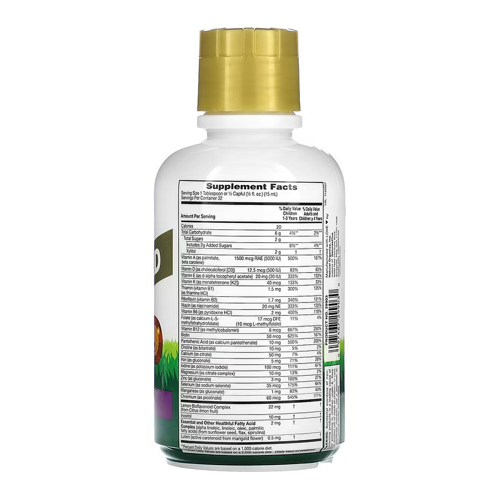 Мультивитамины для детей Natures Plus Animal Parade Gold Multivitamin Liquid 473 мл, Tropical Berry Луцк - изображение 2