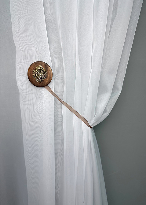 Магниты для штор и гардин Карпаты набор 2 шт Коричневый с бронзовым (81-260) Киев - изображение 4