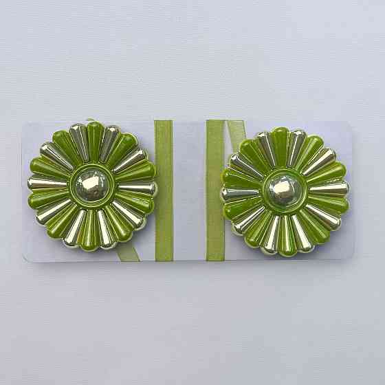 Магніти для штор і гардин Хризантема набір 2 шт Оливковий з золотистим (81-301) Київ