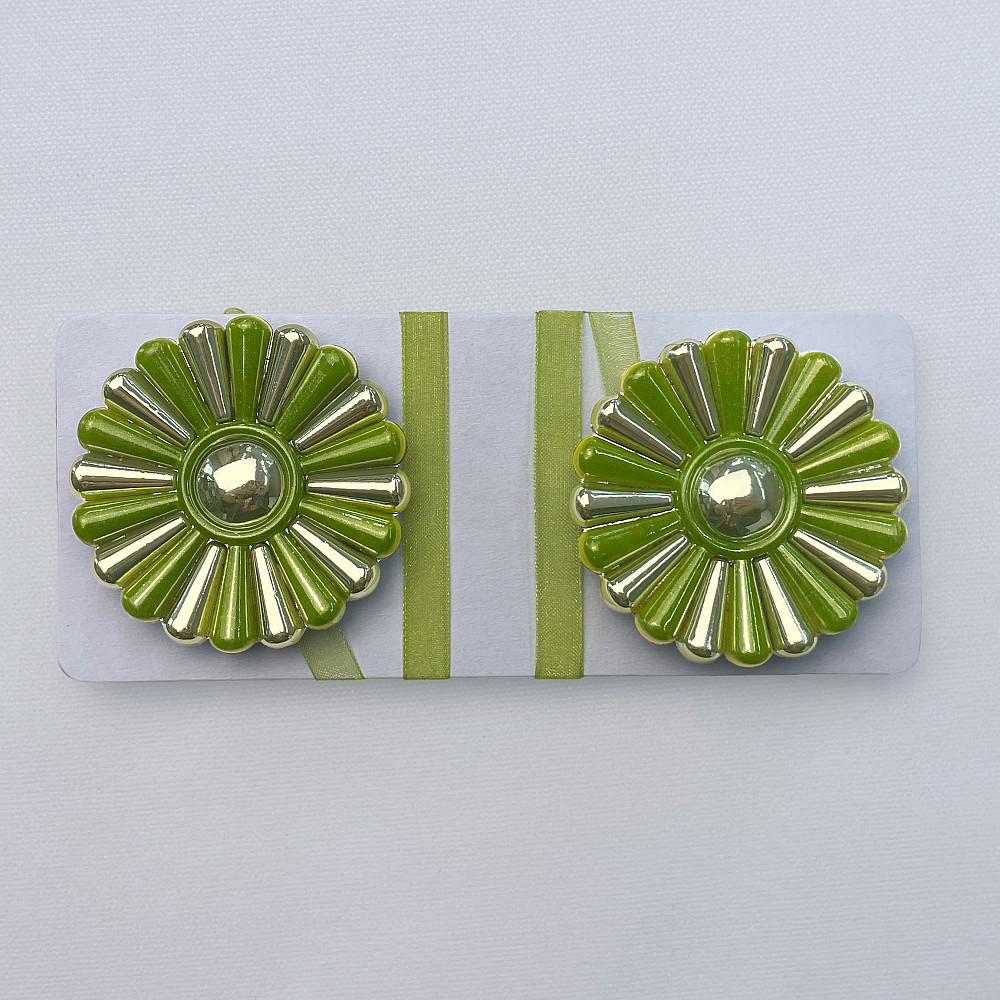 Магниты для штор и гардин Хризантема набор 2 шт Оливковый с золотистым (81-301) Киев - изображение 6