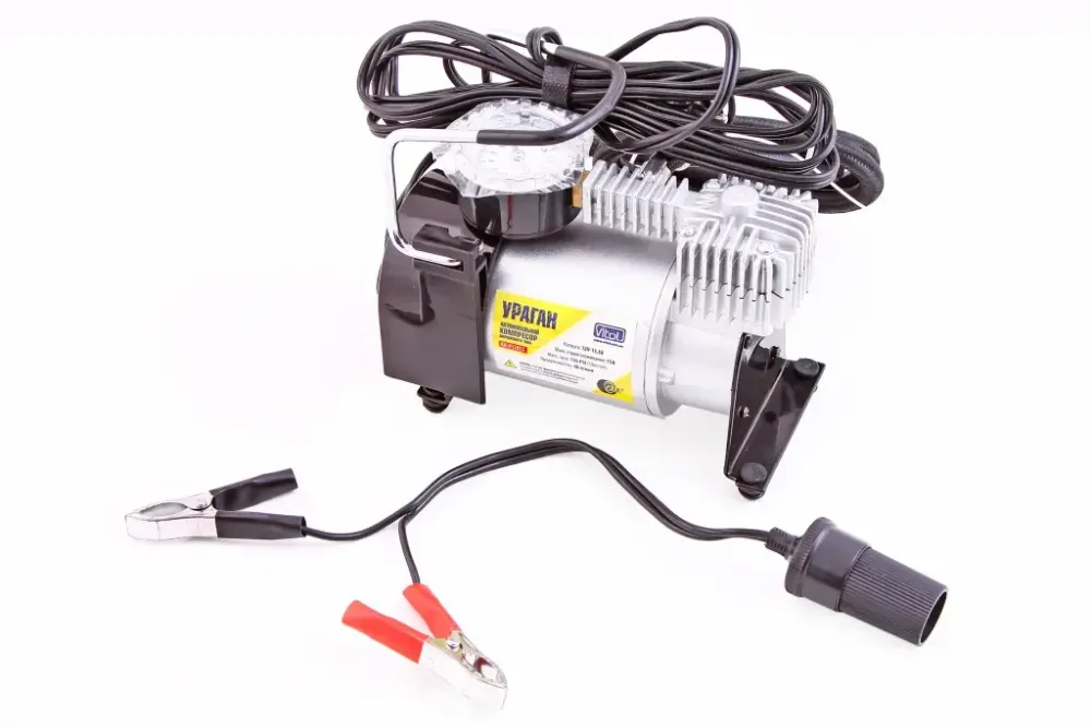 Компресор 200Вт/150psi/40л Vitol в прикур./на затисках Ураган, автостоп Вінниця - фото 1