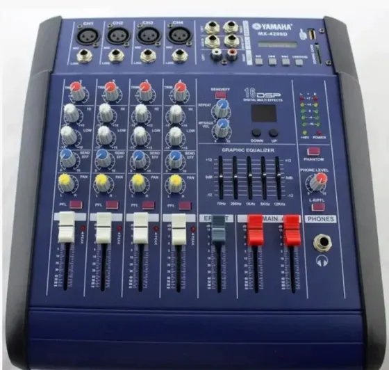 Аудіомікшер Mixer BT 4200D 4ch гібридний: 4 канали, USB, вихід на навушники, блок живлення, регулювання Одеса
