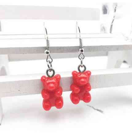 Детские сережки мишки красные, размер 1,6*1см, смола Киев