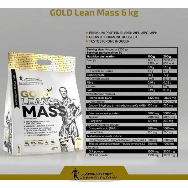 Гейнер Gold Lean Mass 6000 g (Banana) Луцк - изображение 2