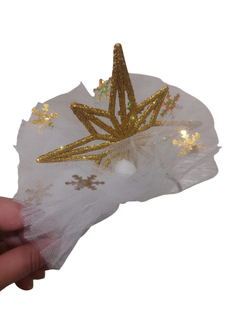 Обруч на новий рік на голову із зіркою one size біло-золотистий Київ - фото 2