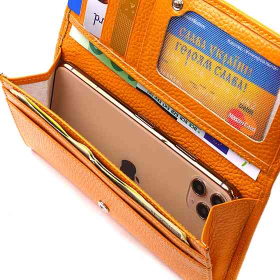 Яркий женский кошелек из натуральной кожи CANPELLINI 21832 Желтый Киев