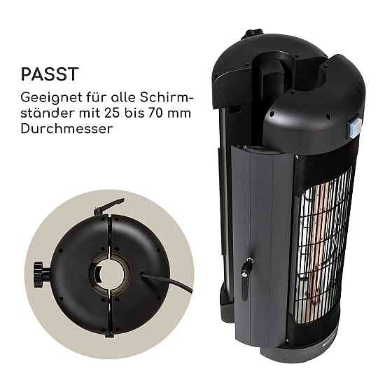 Тепловидатний нагрівач Heat Guru Turbo 2000 W IP54 зовнішнє встановлення на парасольці (Німеччина, читати Рівне