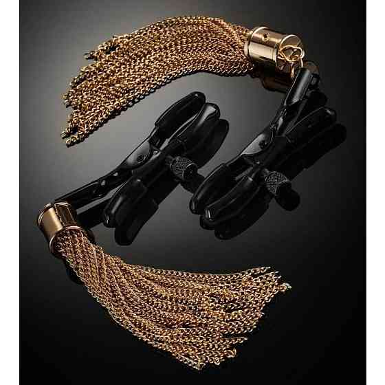 Зажимы для сосков Guilty Pleasure Draped Desire Clamps, черно-золотые Sex Aura Киев