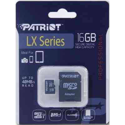 Карта пам&apos;яті Patriot 16GB microSD class10 UHS-I (PSF16GMCSDHC10) Вінниця