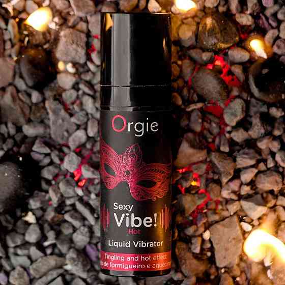 Жидкий вибратор Orgie Sexy Vibe! Hot, 15 мл, согревающий, очень мощный, со вкусом клубники Sex Aura Киев
