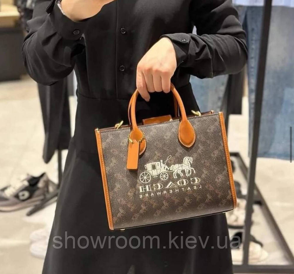 Жіноча сумка середніх розмірів Coach Ace коричнева Київ - фото 2