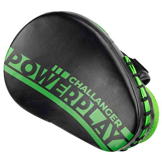 Лапи боксерські PowerPlay 3041 Чорно-Зелені PU [пара] Каменское