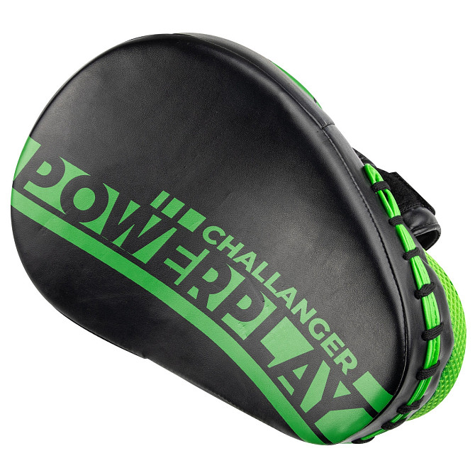 Лапи боксерські PowerPlay 3041 Чорно-Зелені PU [пара] Каменское - изображение 4