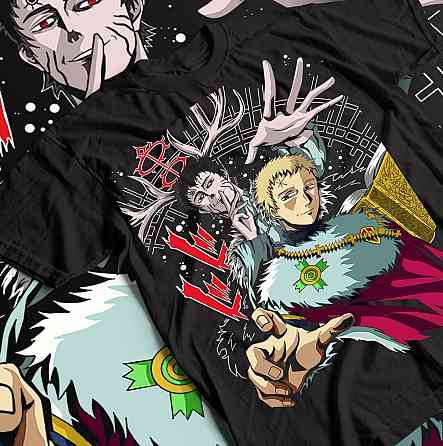 Футболка з аніме принтом Чорна конюшина оверсайз (S/M/L) Чорний AnimeJ0271 Дніпро