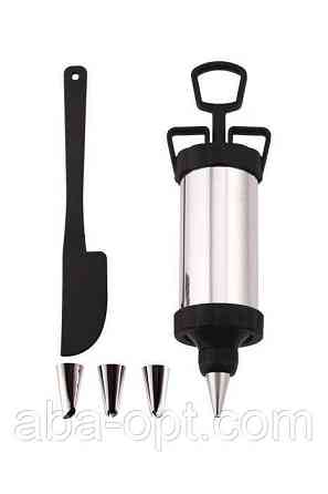 Шприц кондитерський поршневий з 4 насадками та ножем (набір) Одеса