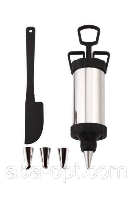 Шприц кондитерский поршневой с 4 насадками и ножом. (набор).Aba-Opt Одесса - изображение 1