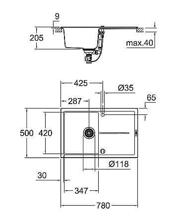 Композитна мийка для кухні Grohe K400   ( 31639AP0 ) 21179 Харків