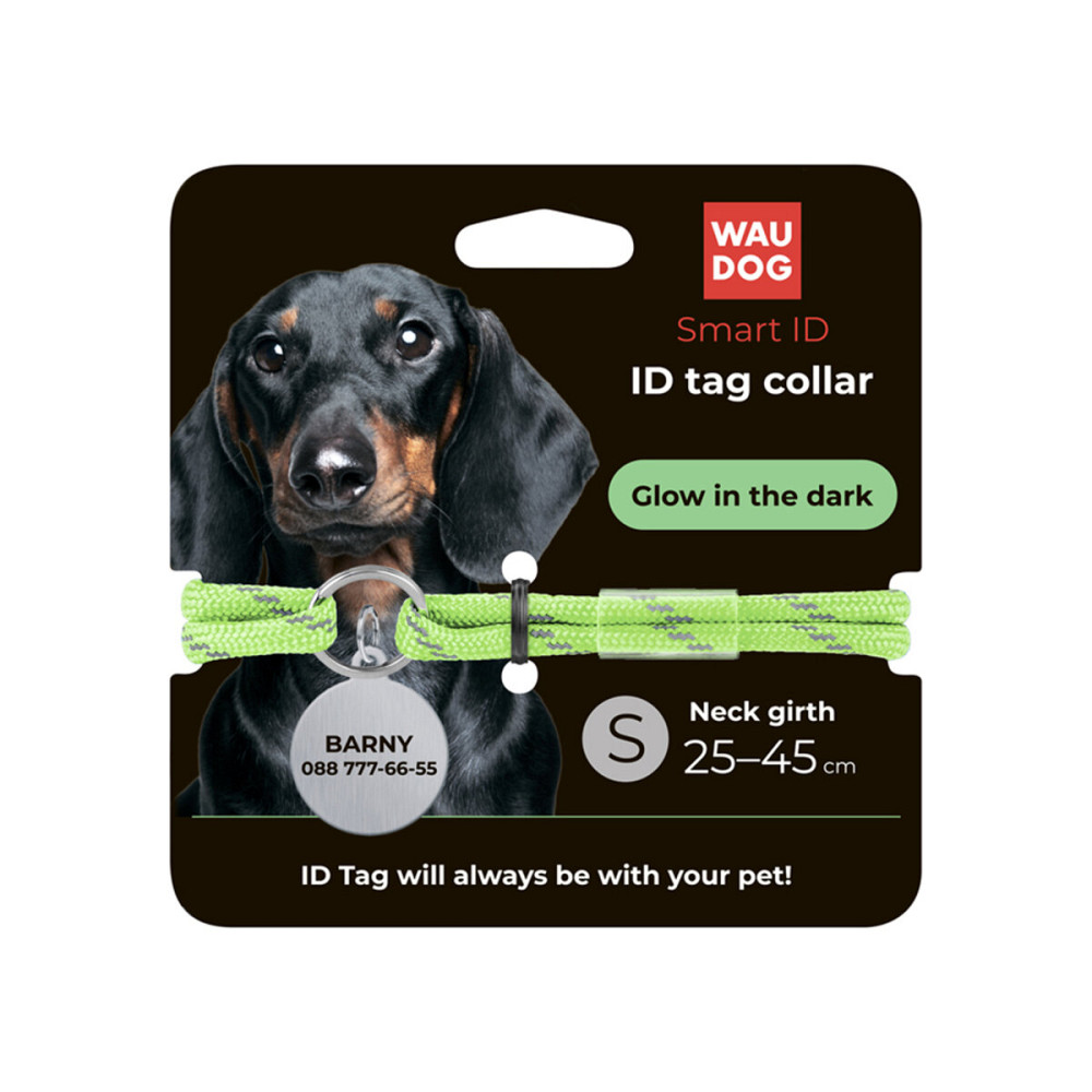 Шнурок для адресника из паракорда WAUDOG Smart ID, светящийся в темноте, светоотражающий, размер S, диаметр 4 мм, длина 25-45 см салатовый Киев - изображение 3