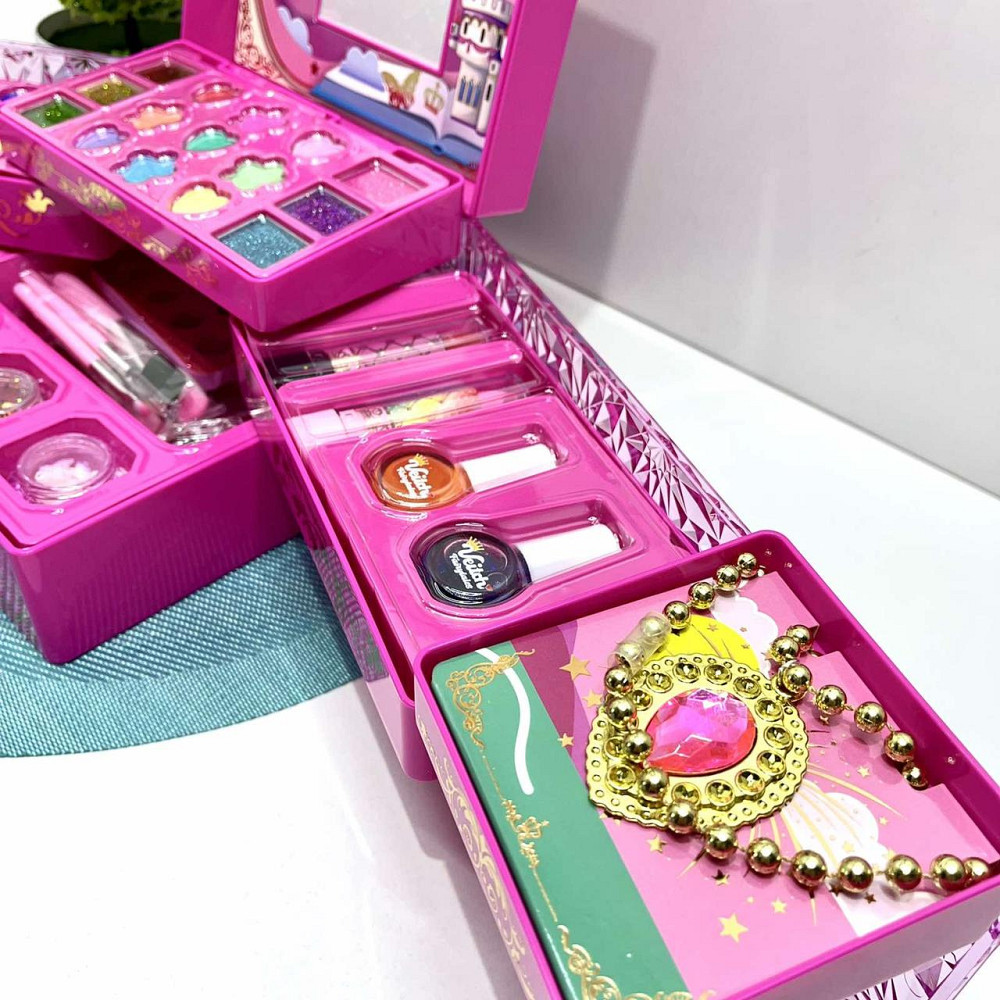 Косметика дитяча скринька тіні помада манікюрний набір лаки прикраси в валізі Рожева (SR24021-3) Чернігів - фото 3