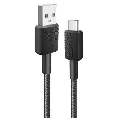 Дата кабель USB 2.0 AM to USB-C 1.8m nylon 322 black Anker (A81H6G11) Винница