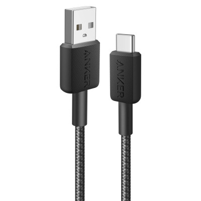 Дата кабель USB 2.0 AM to USB-C 1.8m nylon 322 black Anker (A81H6G11) Винница - изображение 1