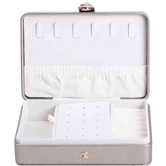 Скринька для прикрас з еко шкіри 16×11×4.7 см органайзер для ювелірних виробів HP-5-30GOLD Коломия