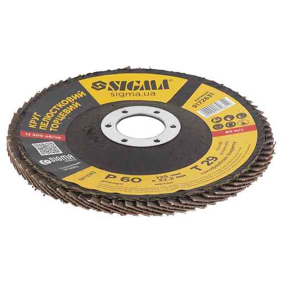 Коло пелюсткове торцеве Т29 (конічний) Ø125мм P60 SIGMA (9172631) Рівне