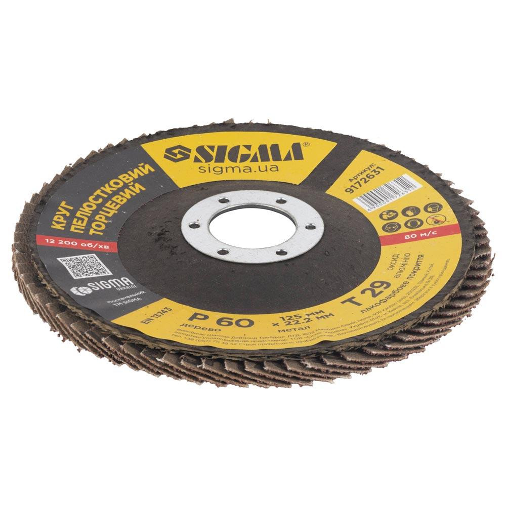 Коло пелюсткове торцеве Т29 (конічний) Ø125мм P60 SIGMA (9172631) Рівне - фото 3